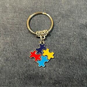 Autism Awareness - Puzzle Piece Puzzle - Metal Keychain